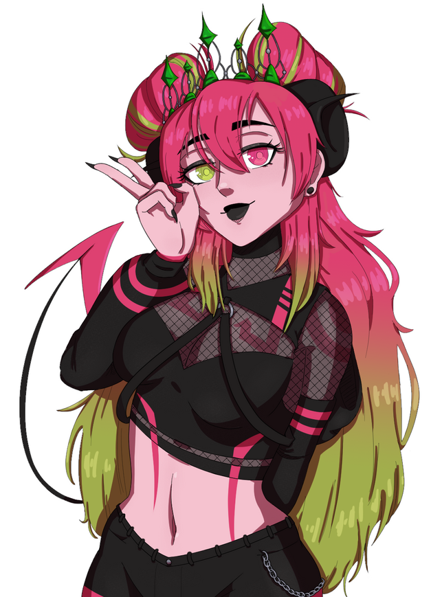 sketch style half body comm for @gremlilyvt